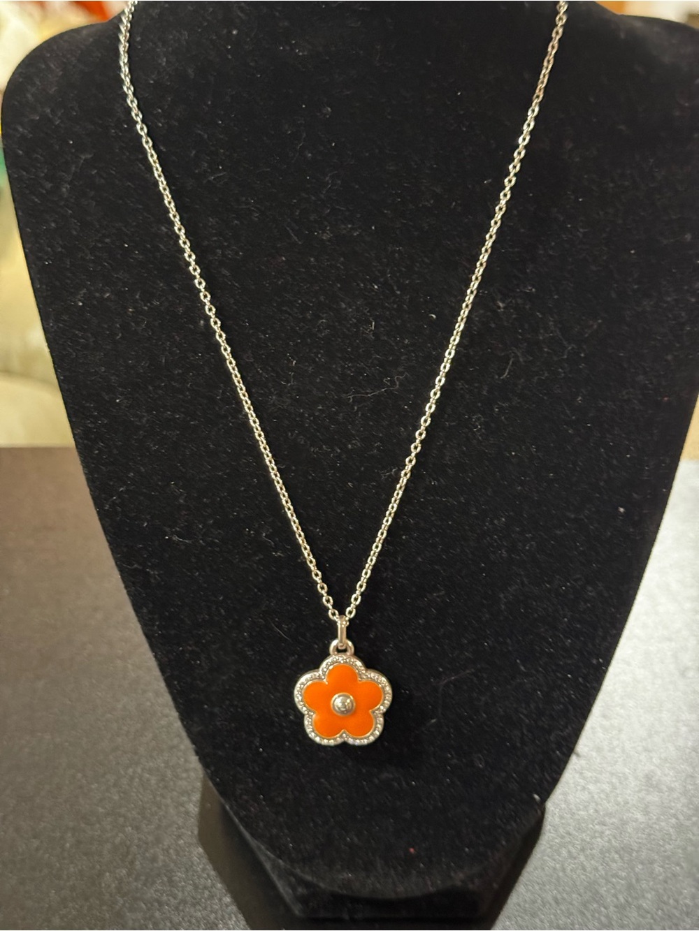 Brighton Orange Flower Pendant Necklace